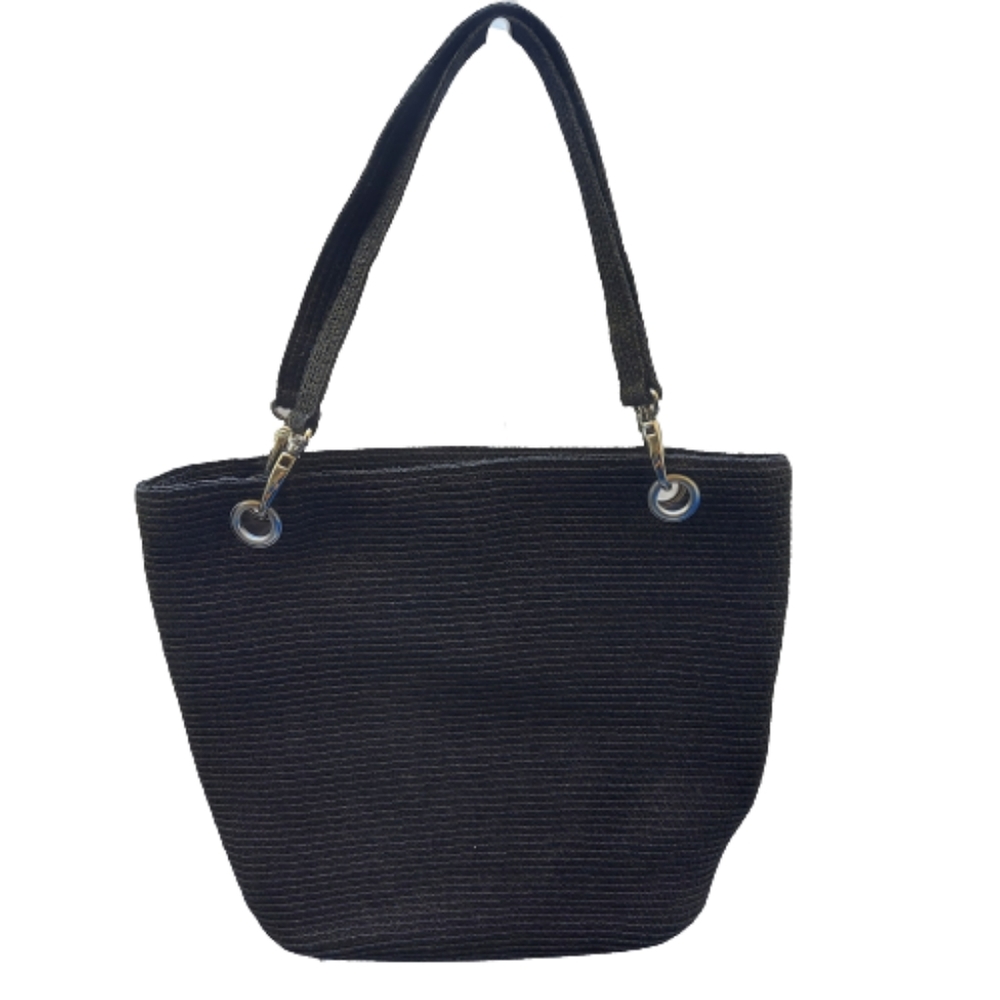 Magid Black Paper Straw Tote Handbag - Picture 4 of 10